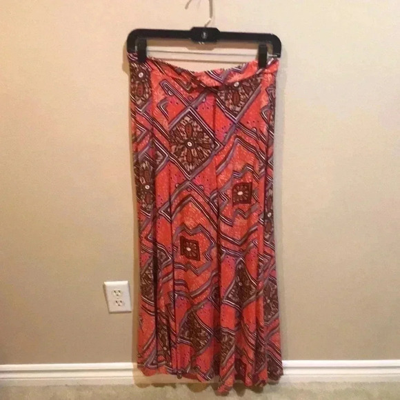 Anthropologie Floral Boho 70’s Styling Extra Wide Leg Pant Zip Front- Size 4 - Picture 2 of 10
